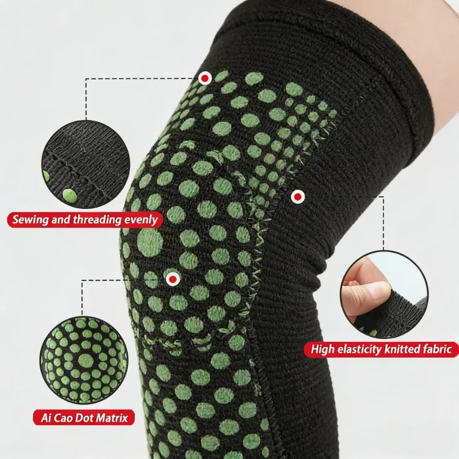 Pair of Self-Heating Knee Braces Latex Warm Knee Support with Moxa Warmth for Comfort & Daily Home Use Joint Protection
