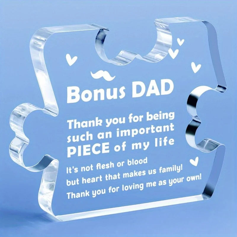 Bonus Dad Acrylic Plaque - Best Dad Ever Gift from Daughter/Son