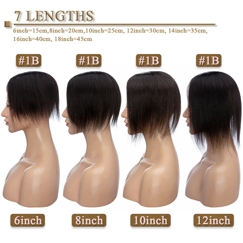 S-noilite 7x13cm Hair Toppers Human Hair For Women Natural Hair Topper Wigs Women Topper Silk Base Hair Clip In Hair Extensions