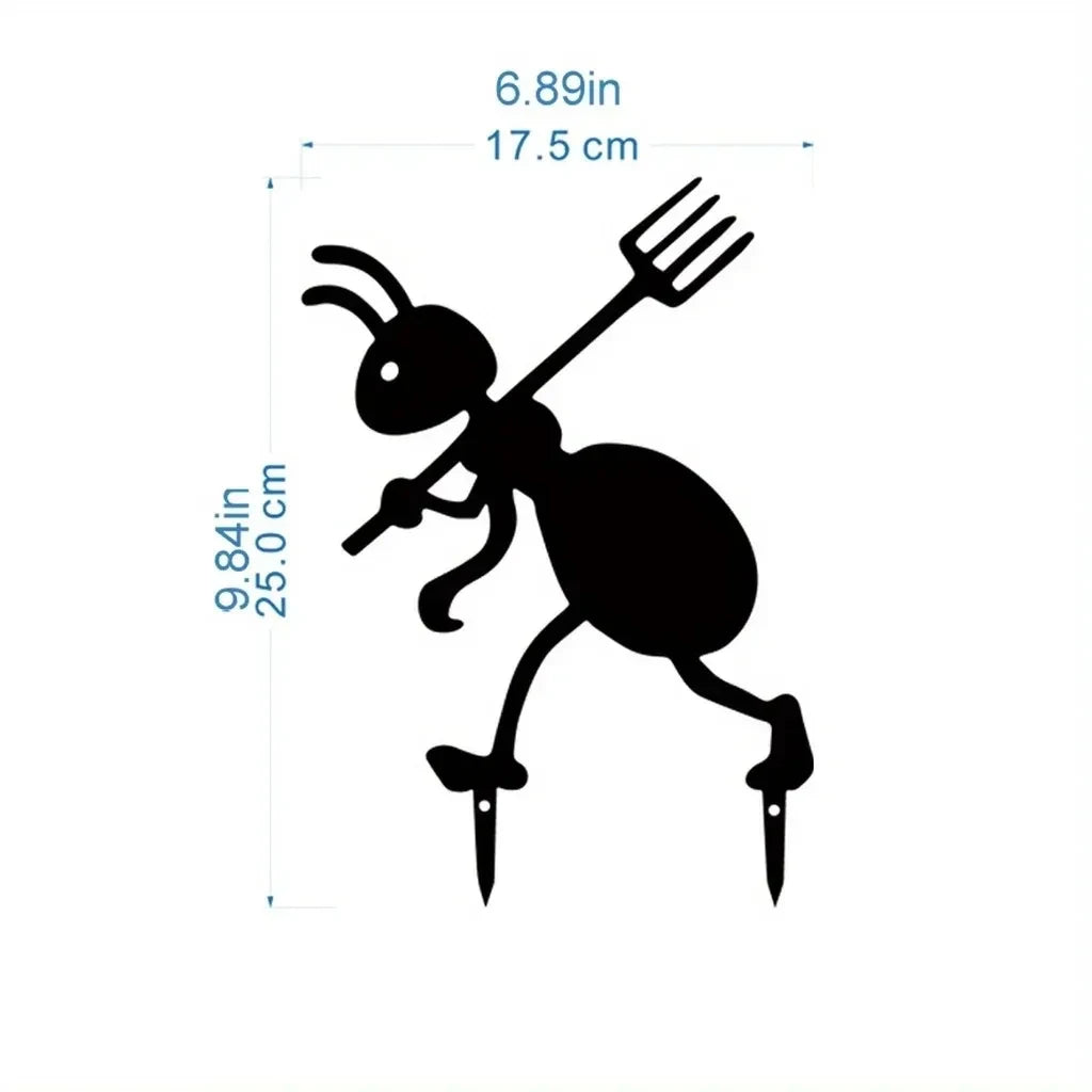 Iron Crafts Garden Decor Ants Metal Ants Gardening Ornaments Yard Metal Art Backyard Lawn Stakes Decor Ants Garden