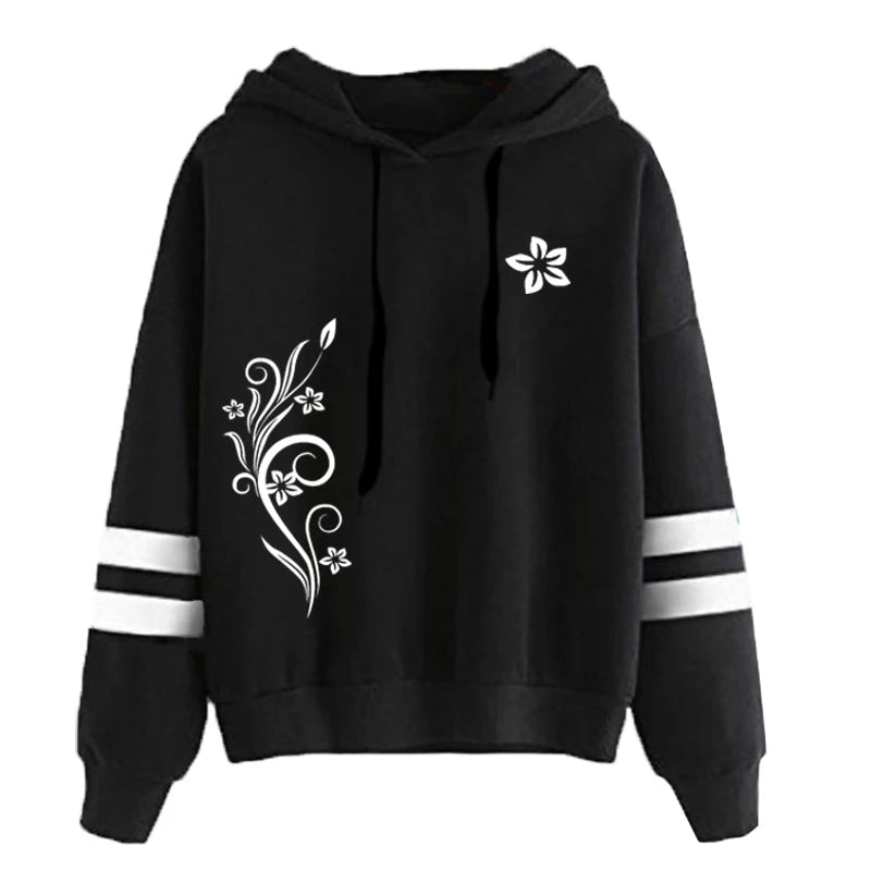 New in Womens Tracksuit Vintage Pattern Printing Sweatshirt Pants Set and Single Pcs Stripe Hoodies Casual Womens Clothing 2025