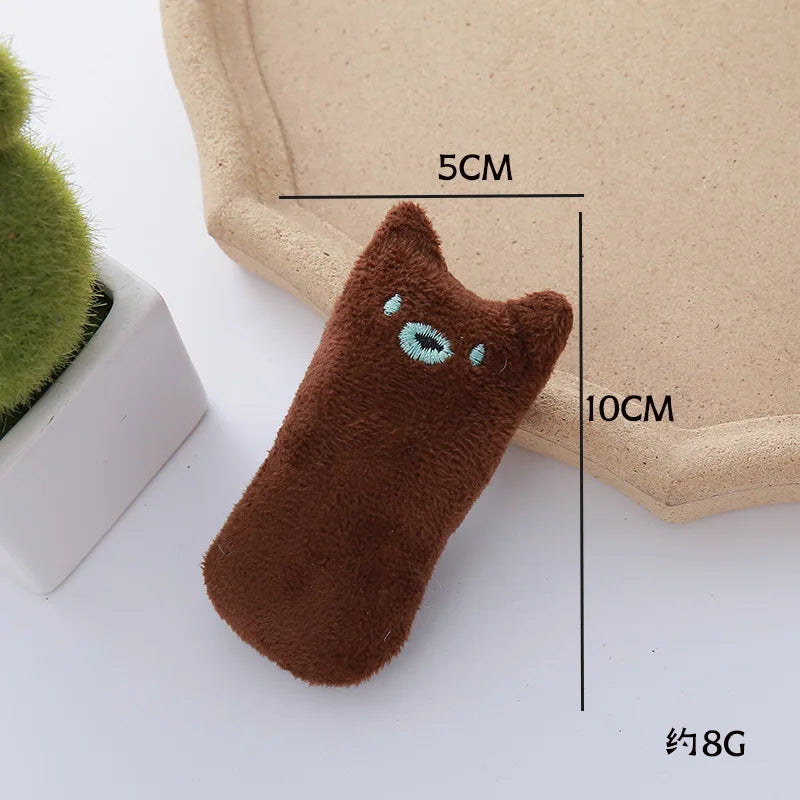 Pet Thumb Expressions Interactive Plush Cat Toy, Paper Chewing Teeth Grinding Anti Bite Toy, Contains Catgrass and Catnip