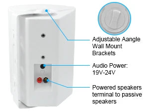 Herdio 2PCS 6.5'' 400W Outdoor Passive Speakers Wired Waterproof With Powerful Bass Wall Mount Speakers For Indoor Patio Covered