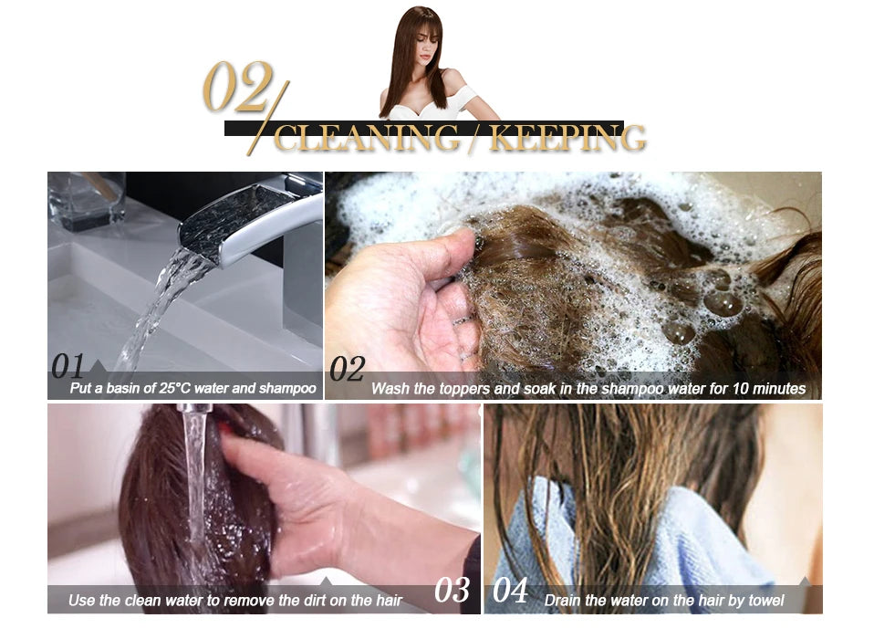 100% Human Hair Topper Invisable Straight Hair Pads Clip In One Piece 2Clips Increase Hair volume Hair Extensions Top Side Cover