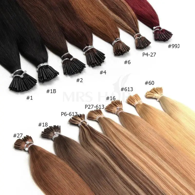 MRS HAIR I Tip Hair Extensions Real Human Hair Pre Bonded Micro Beads Hair Capsules Microlink Capsules Hair