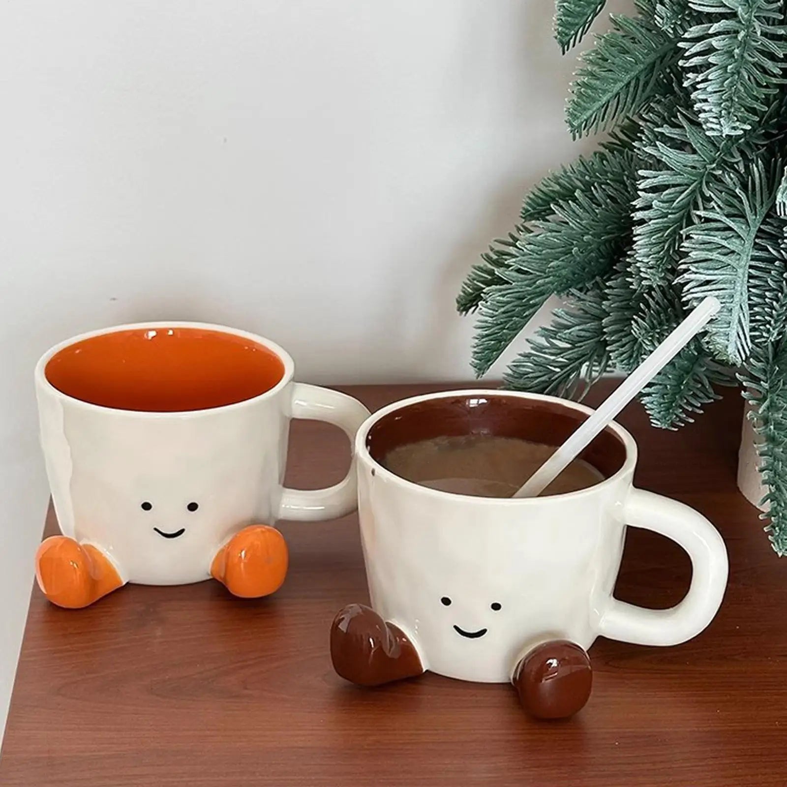 Cute Coffee Mug Adorable Home Kitchen Drinkware Ceramic Coffee Tea Cups for Wine Latte Water Hot Cocoa Cold Hot Drinks