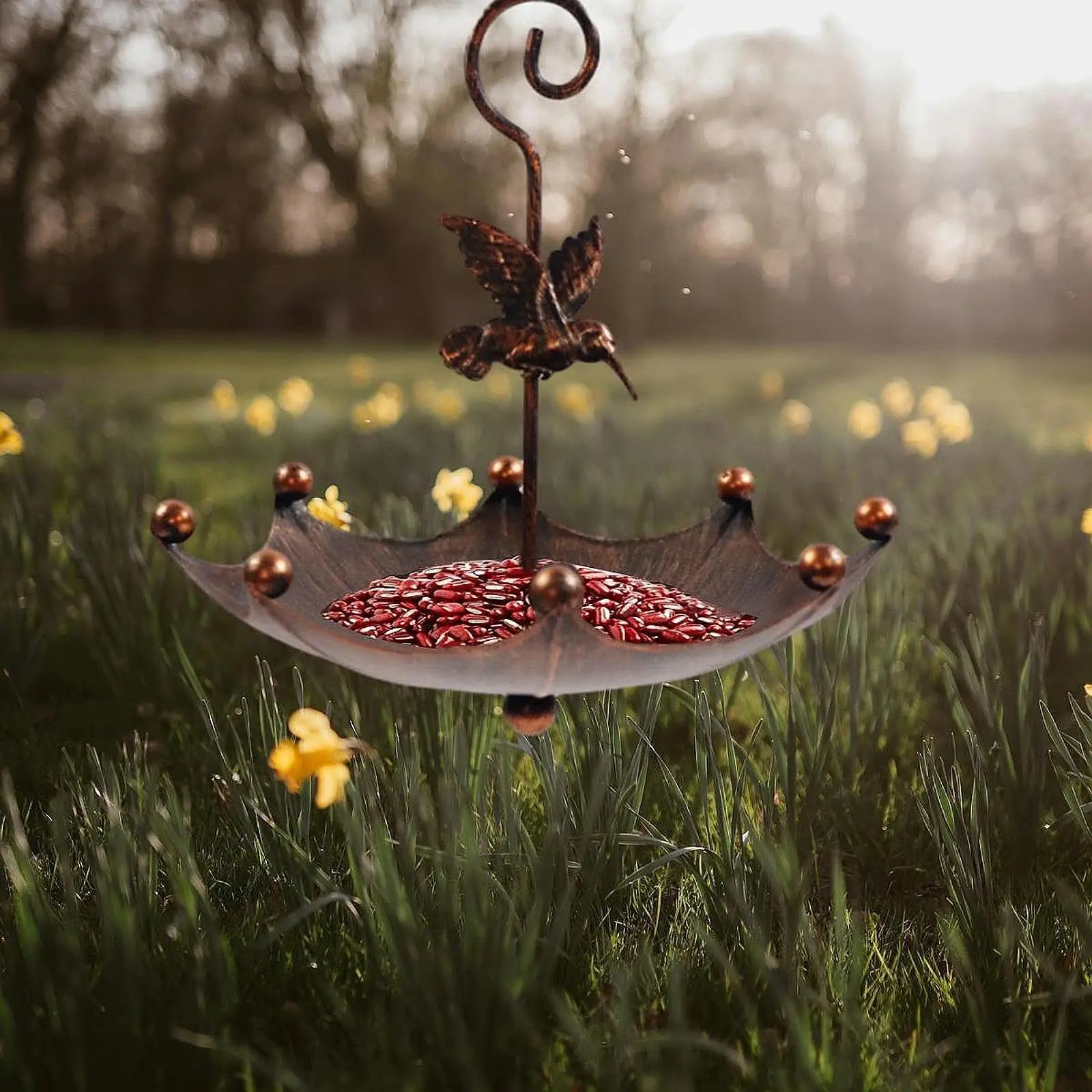 Hanging Bird Bath with Hook Bird Feeder Tray Water Bowl for Park Courtyard Deck Backyard Hummingbird Wildbird Feeding Supplies