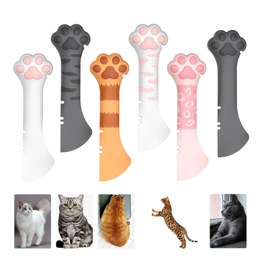 Pet Canned Spoon Adorable Lovely Paw Design Silicone Cat Food Can Lid Cover Spoon Jar Opener Puppy Feeding Food Scoop