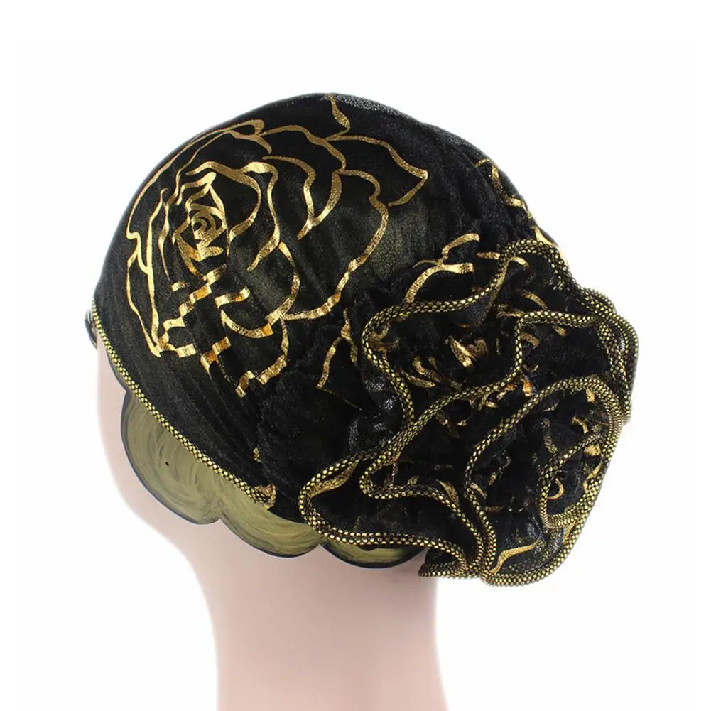 Stylish Hair Loss Scarf Hat Headwear Women Hat Fashion Print Breathable Mesh Headwrap  Super Soft
