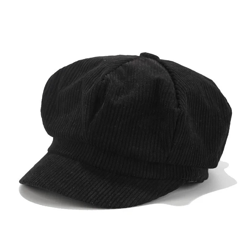 1 Pcs Adjustable Hat Female Leather  Beret for Women Solid Plain Octagonal Newsboy Cap Ladies Casual Wool Girl Painter Autumn