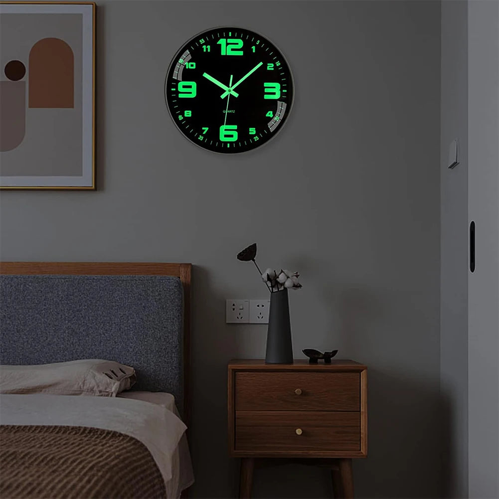 8Inch Silent Non-Ticking Wall Clocks Battery Operated Silent Light Up Wall Clocks for Living Room Bedroom Kitchen Bathroom Decor