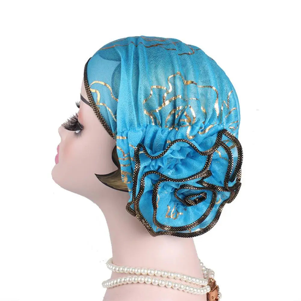 Stylish Hair Loss Scarf Hat Headwear Women Hat Fashion Print Breathable Mesh Headwrap  Super Soft