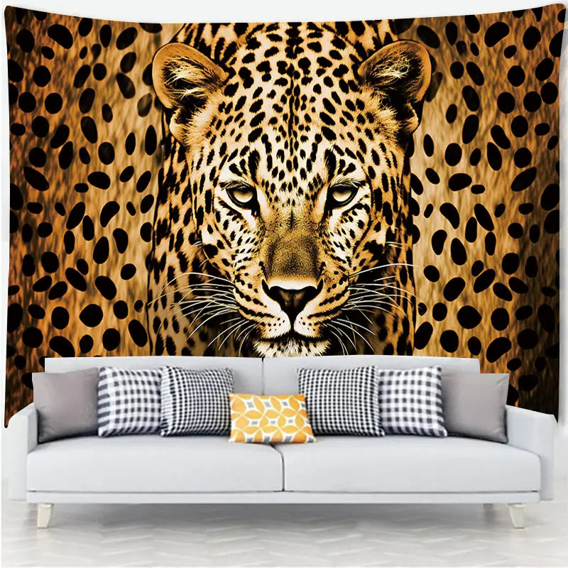 Animal Leopard Waterfall Tapestry Wall Art Floral  Wall Hanging Home House  Bedroom Decor For 2023 Tapiz Y2k Arazzi
