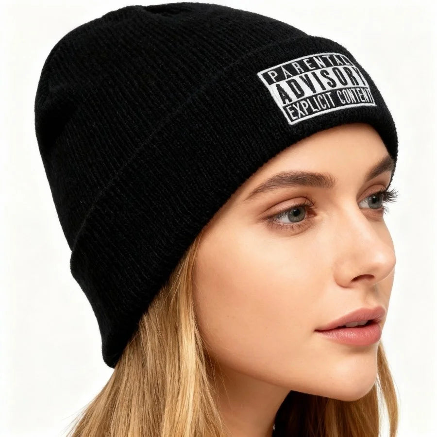 kumim Men's, Women's, Couple's, Letter Embroidered Autumn And Winter Warm Knitted Hat, Pullover Knitted Yarn Hat, Gift Giving