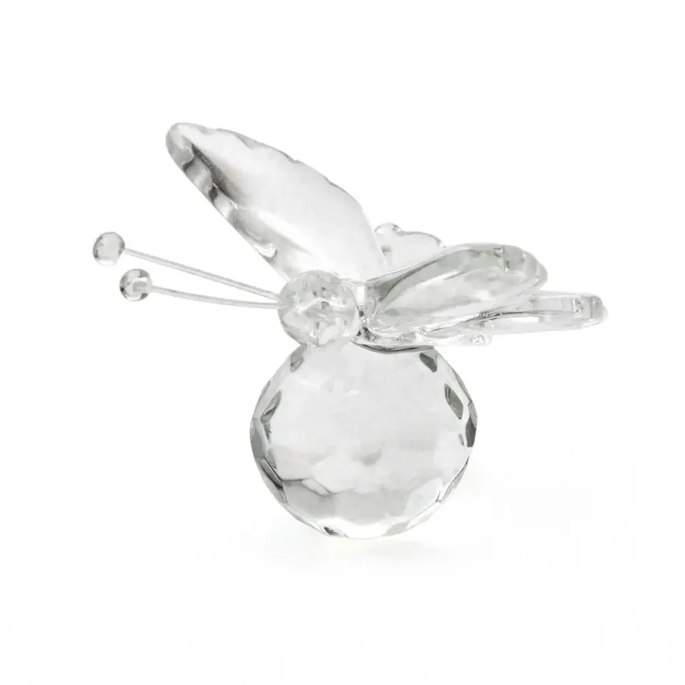 Creative White Crystal Crystal Butterfly Cute Handmade Miniature Figurines Glass Art Vivid Butterfly Ornament Home Decoration