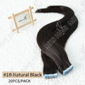 MRSHAIR Tape in Hair Extensions Human Hair Silk Straight Cuticle Remy Tape in Extensions Skin Weft 20pcs/Pack 12-24inch Tape Ins