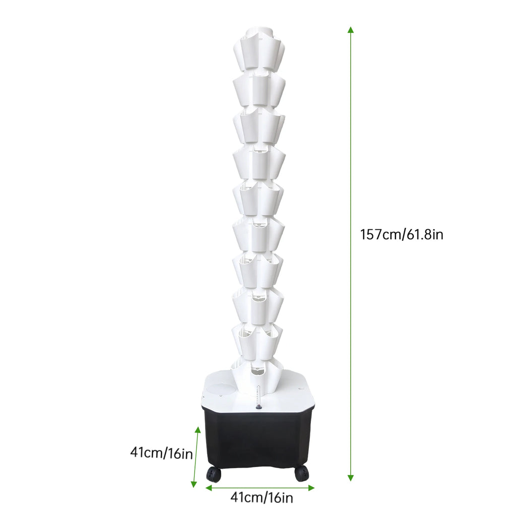 Vertical Hydroponic Garden Tower 10-layer Hydroponic Vegetable Planting Towers 50 Slots High-Rise Building Gardening Towers
