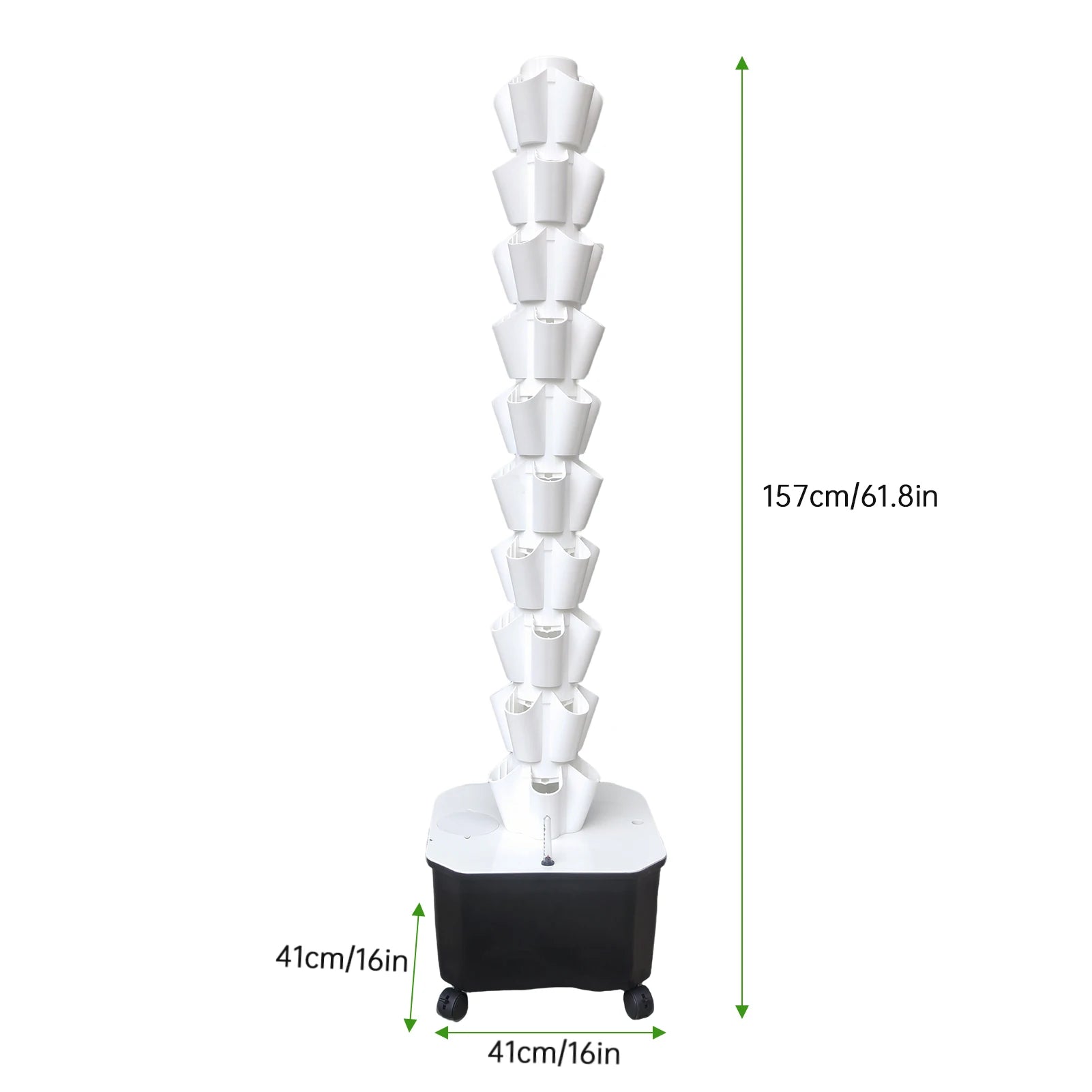 Vertical Hydroponic Garden Tower 10-layer Hydroponic Vegetable Planting Towers 50 Slots High-Rise Building Gardening Towers