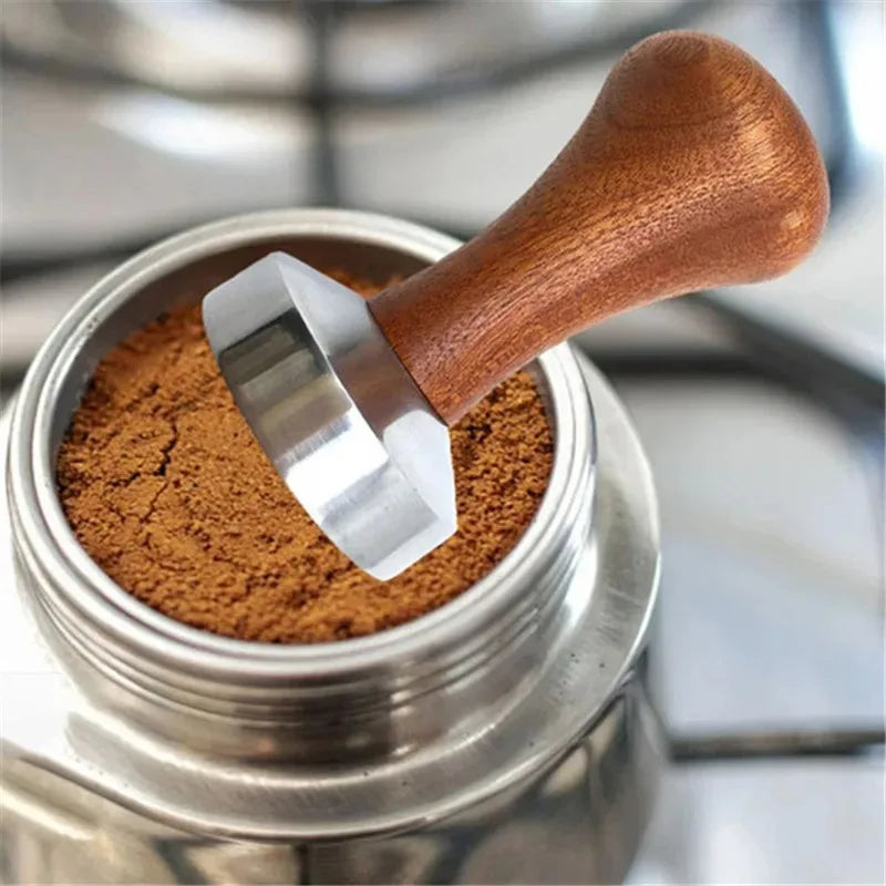 Coffee Powder Press 51/53/58mm High-Quality Wooden Handle with Solid Metal Base  for  Concentrated  Espresso  Durable  Kitchen