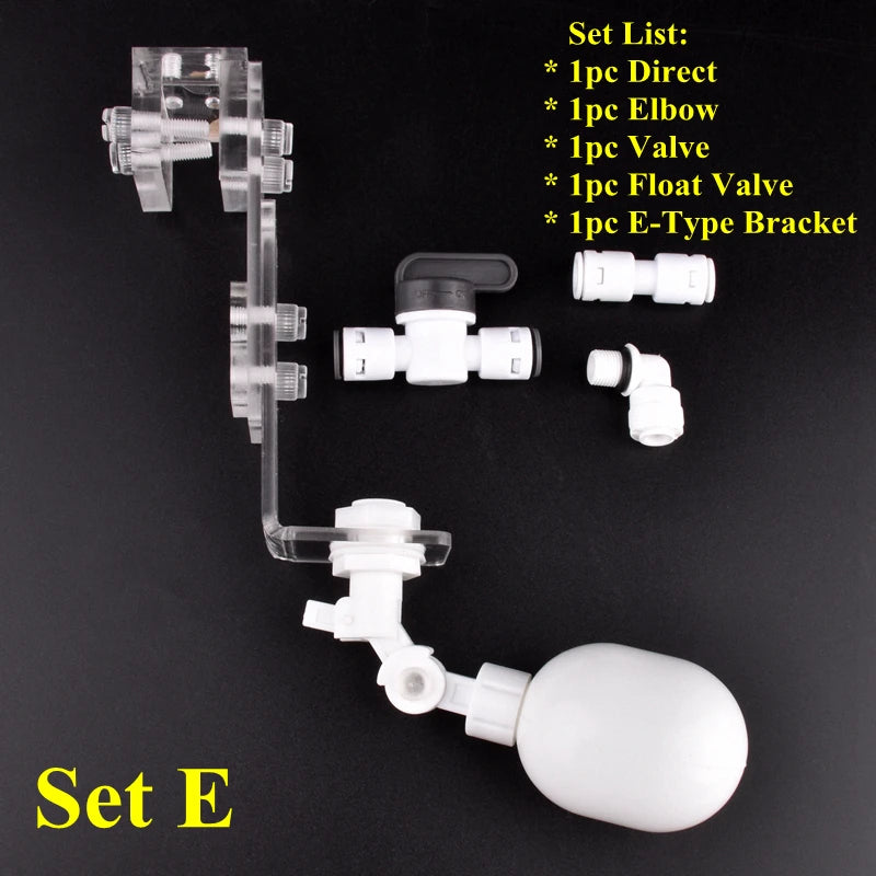 1/4" 6.35mm Water Dispenser Ball Float Valve Aquarium Tank Automatic Water Refill Ball Cock Adapter Adjustable Height Floatvalve