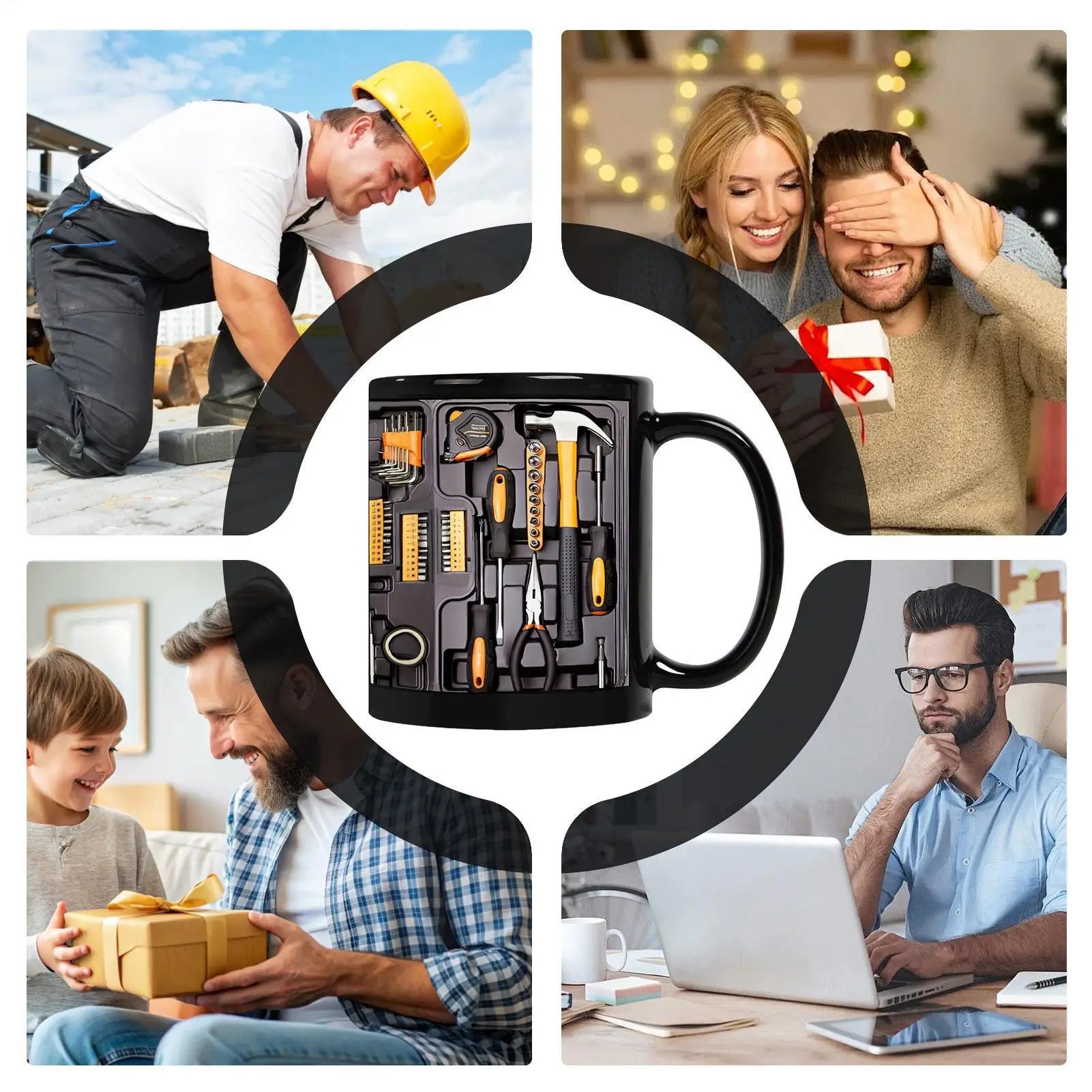 Funny Coffee Mug Toolbox Design Wrench Pattern Mechanic Water Cup Ceramic Sturdy Mechanic Mug Auto/Car Mechanic Gift