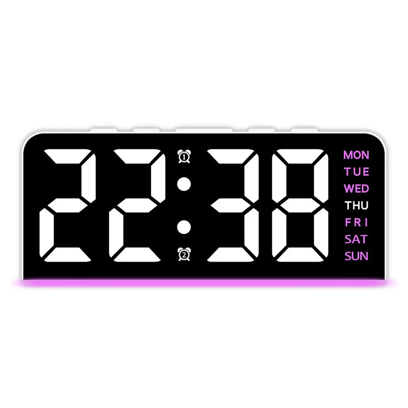 Digital LED Alarm Clock Desktop Table Clock Night Light with Time Temperature Display Backlight Snooze Clock Modern Decor