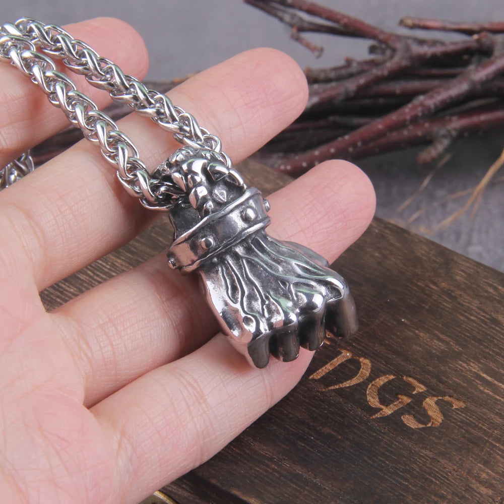 stainless steel Gothic Pendants Fist Necklace Cool Street Style Necklaces For Men Collar Hombre Neck Chains Punk Jewelry Gift