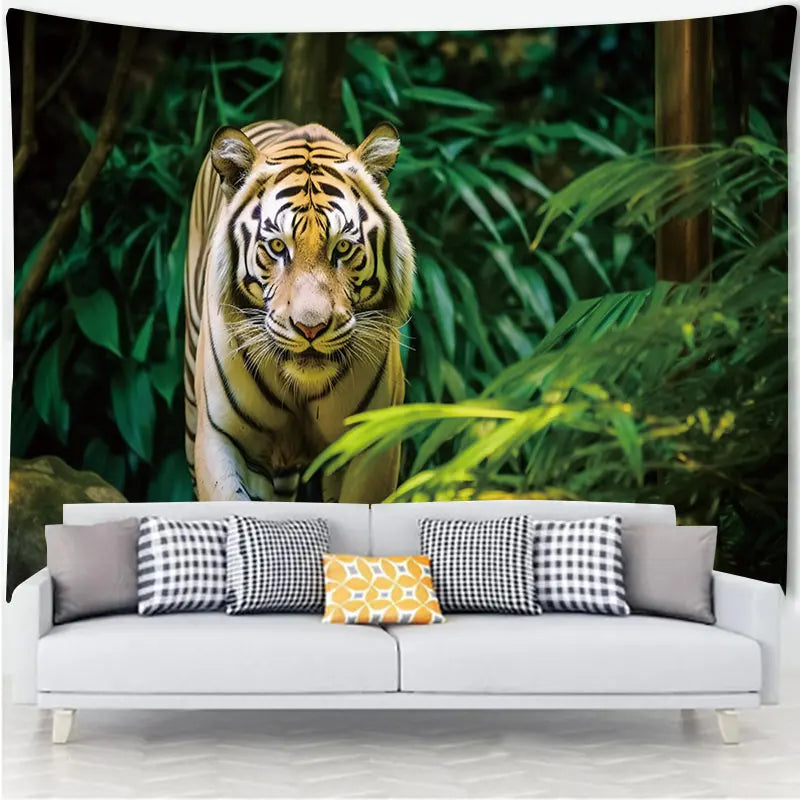 Animal Leopard Waterfall Tapestry Wall Art Floral  Wall Hanging Home House  Bedroom Decor For 2023 Tapiz Y2k Arazzi