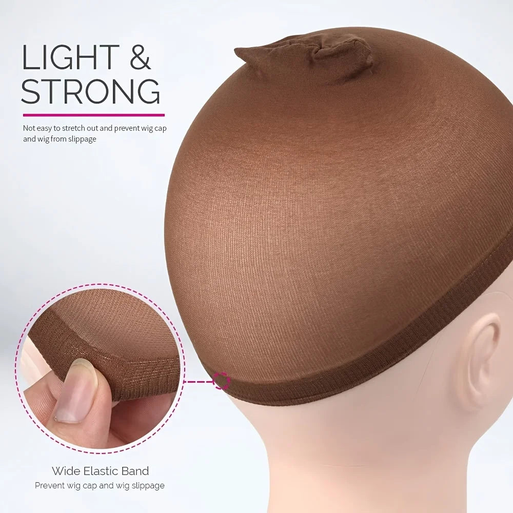20pcs nylon wig cap stockings elastic wig cap black, brown, light brown