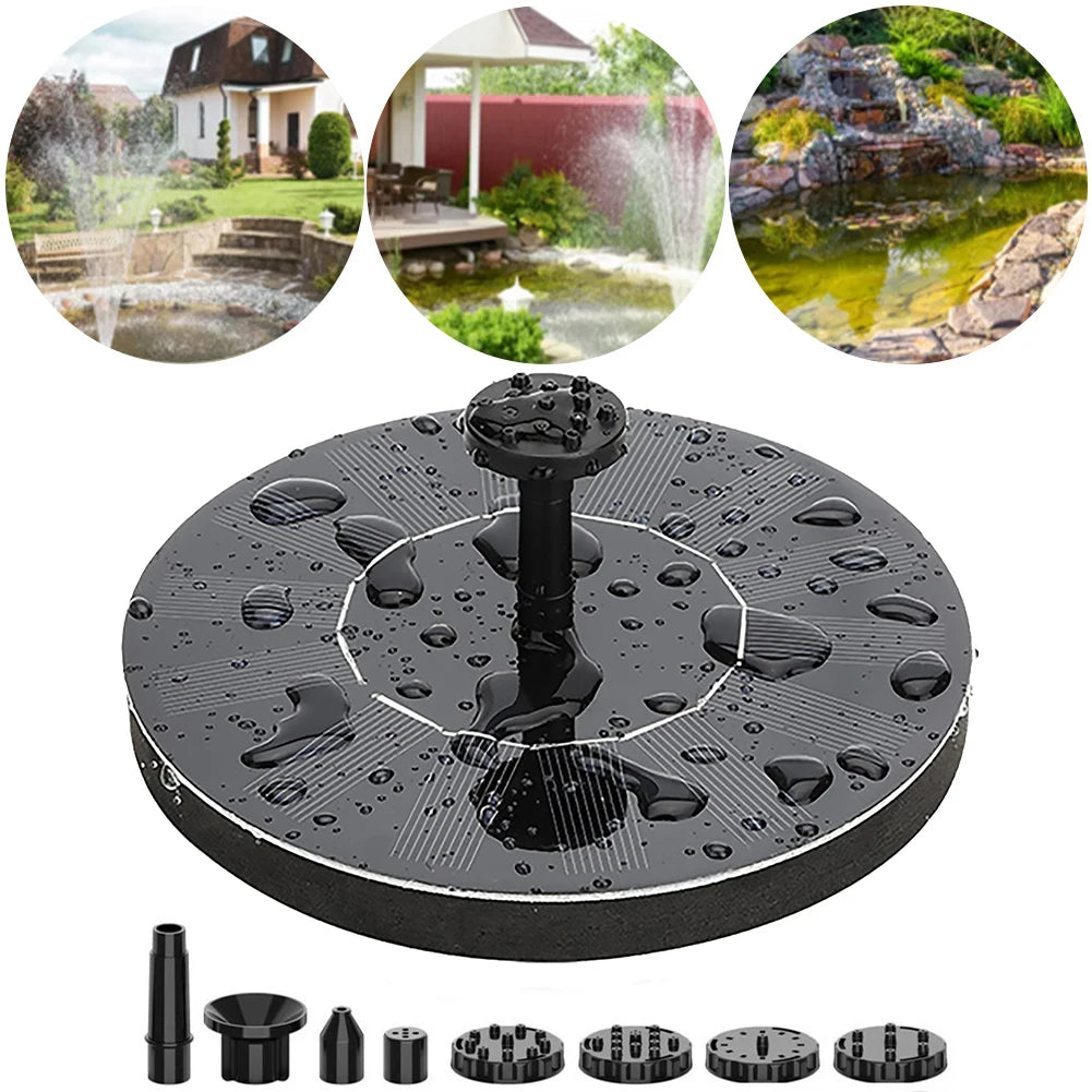 Solar Floating Fountain Bird Baths Water Fountain Outdoor Solar Panel Water Pump Pool Pond Floating Decoration Garden Waterfall