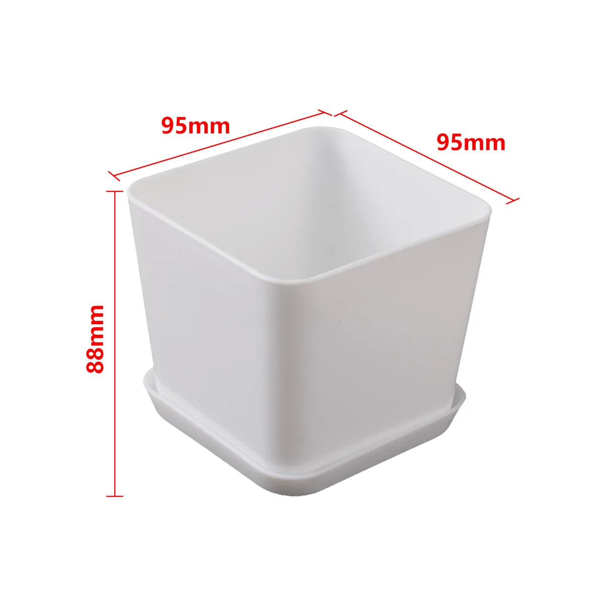 1/5Pcs White Modern Flower Pots With Trays Garden Balcony Desk Thicken Boxes Home Office Minimalist Bonsai Polygonal Containers