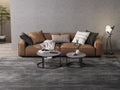 Circle Nesting Coffee Table Set of 2, Modern Chic Round Nested Center Coffee Table with Sinter Stone-top Stacked Sofa Side Table