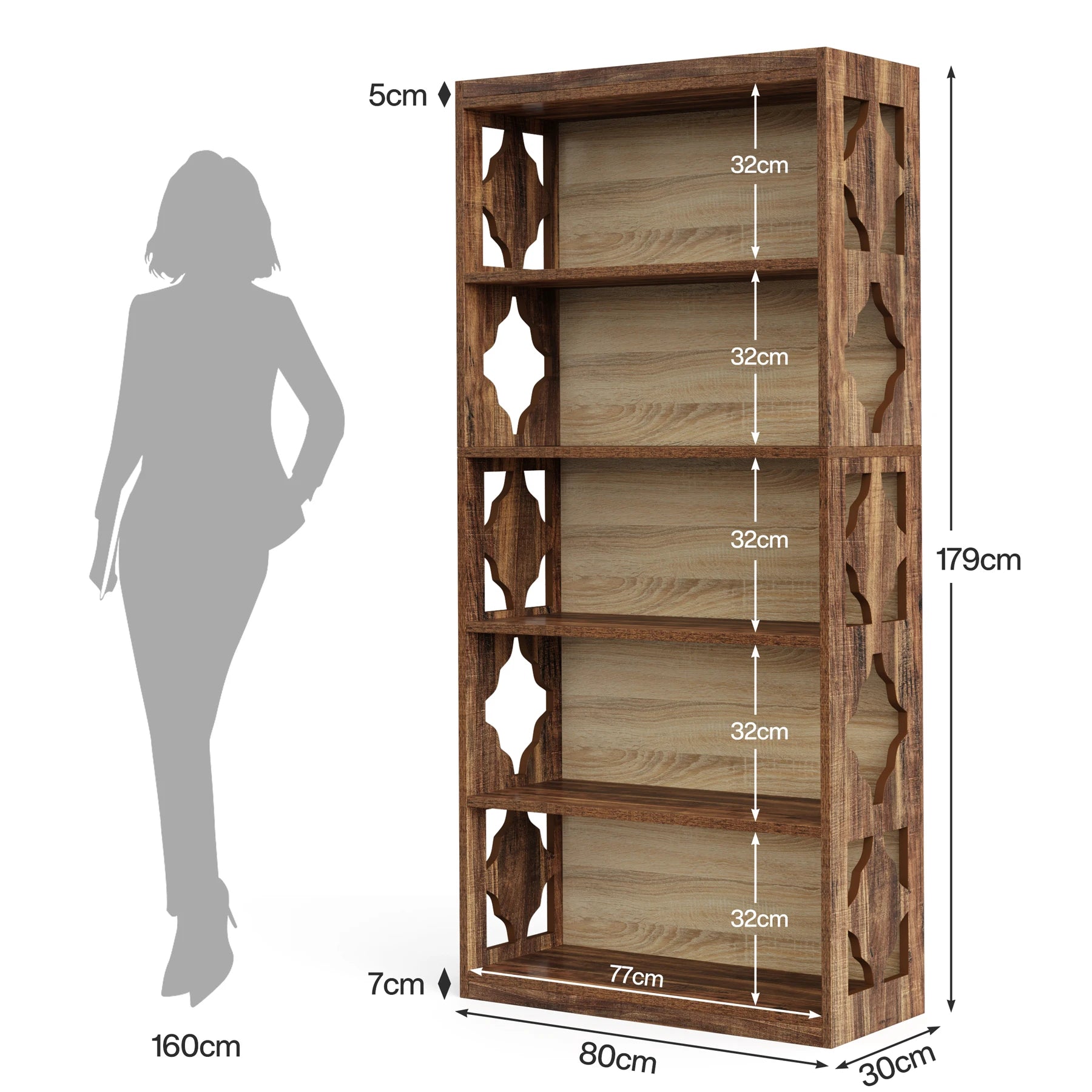 Tribesigns 6-Tier Bookcase, 71 Inches Industrial Bookshelves and Bookcases, Floor Standing 5 Shelf Display Storage Shelves