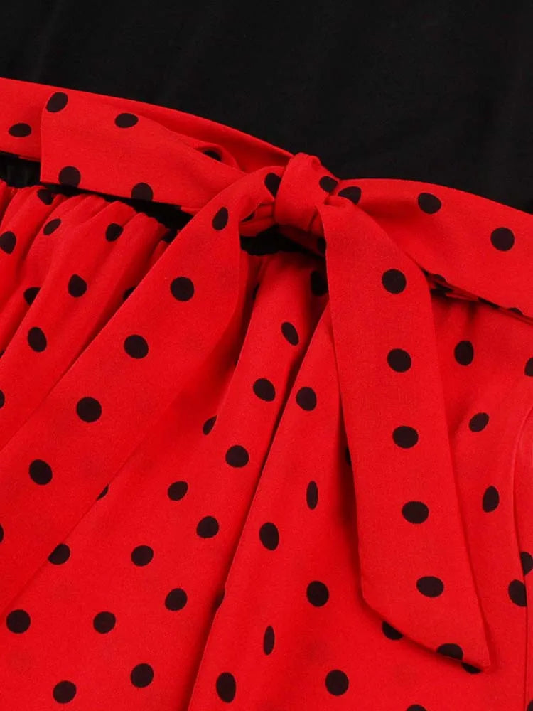 Retro Vintage Women's Summer Dress V-Neck Sleeveless High Waist Chic Floral Print with Belt 50s Style