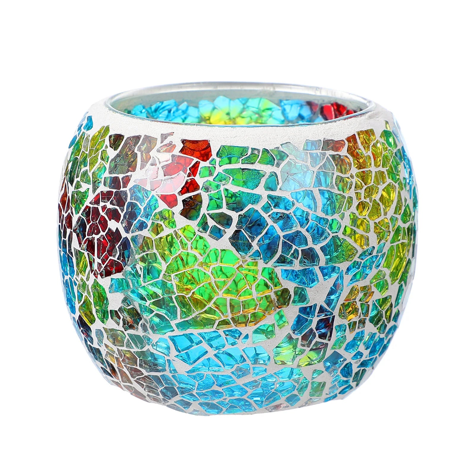 Mosaic Holder Vintage Home Decor Glass Candlestick Household Tea Light Holders