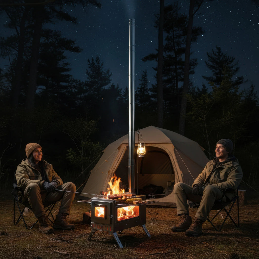 Wisfor Portable Hot Tent Stove,Wood Burning Stove for Camping, Tent Stove With View Glass, Large Stainless Steel Camping Stove