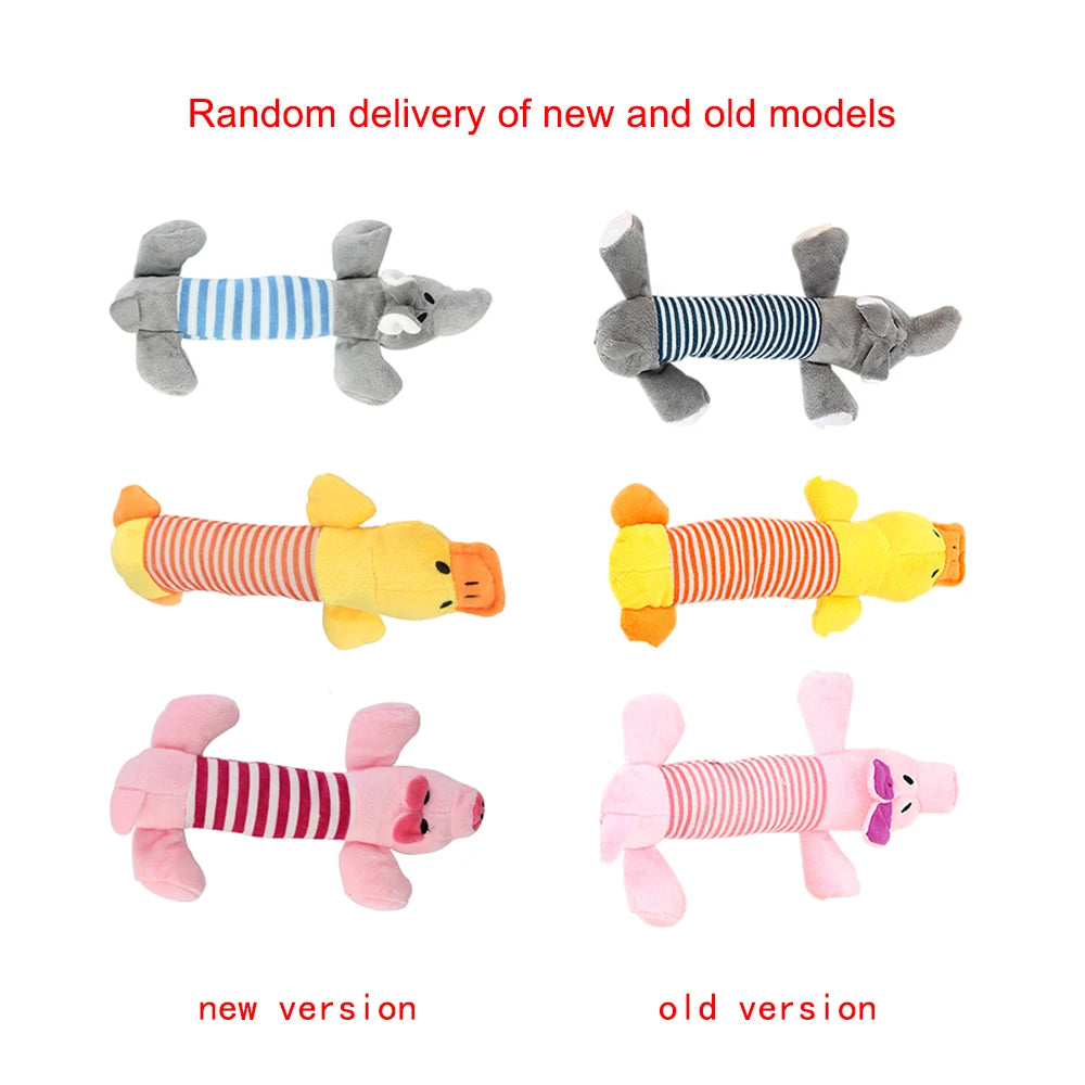 Dog Cat Fleece Toys Elephant Duck Pig  Chicken Legs  Pet Funny Plush Toys Fit for All Pets Popular Squeak Chew Sound Dolls