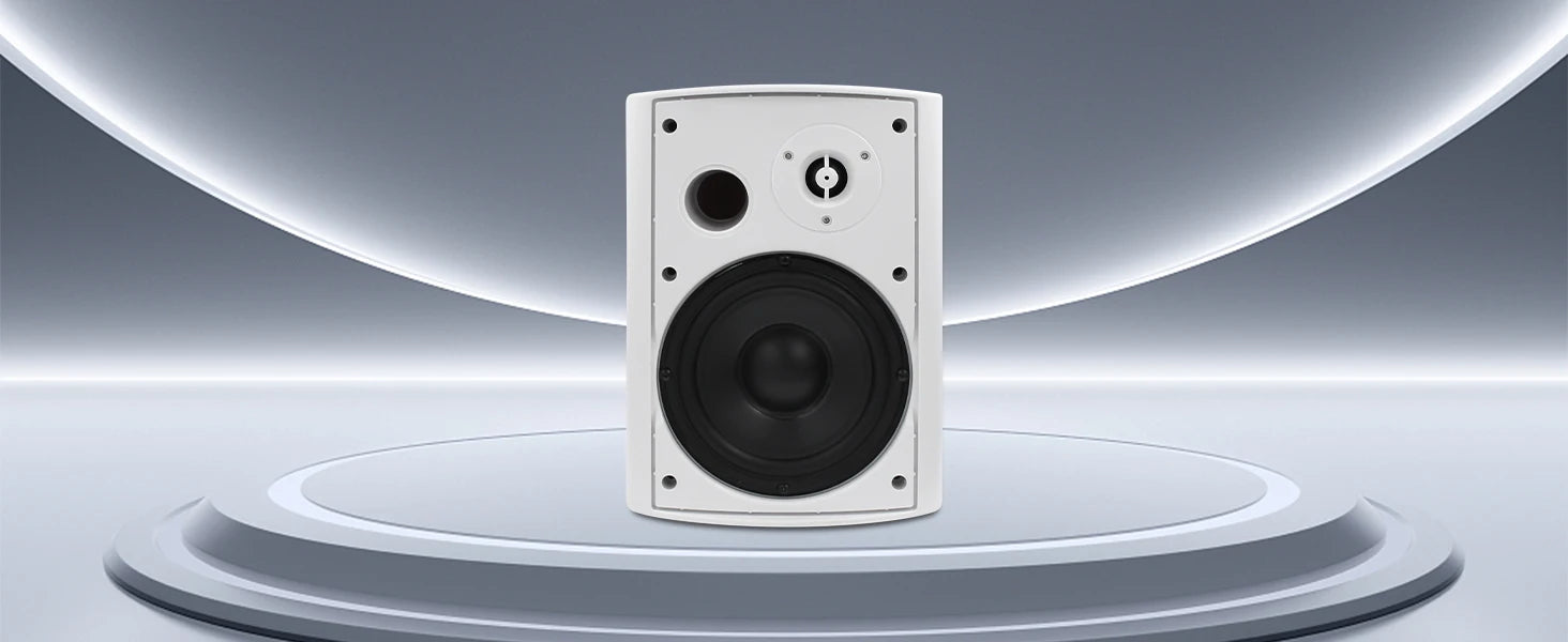 Herdio 2PCS 6.5'' 400W Outdoor Passive Speakers Wired Waterproof With Powerful Bass Wall Mount Speakers For Indoor Patio Covered