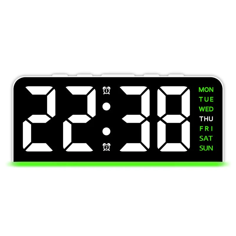 Digital LED Alarm Clock Desktop Table Clock Night Light with Time Temperature Display Backlight Snooze Clock Modern Decor
