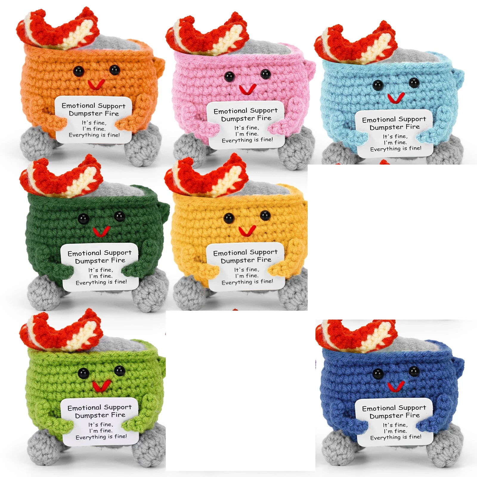 1/7pcs Easter Fun Handmade Emotional Support Doll Gift Crochet Encouragement Crochet Doll Ornament Cute Room Decoration