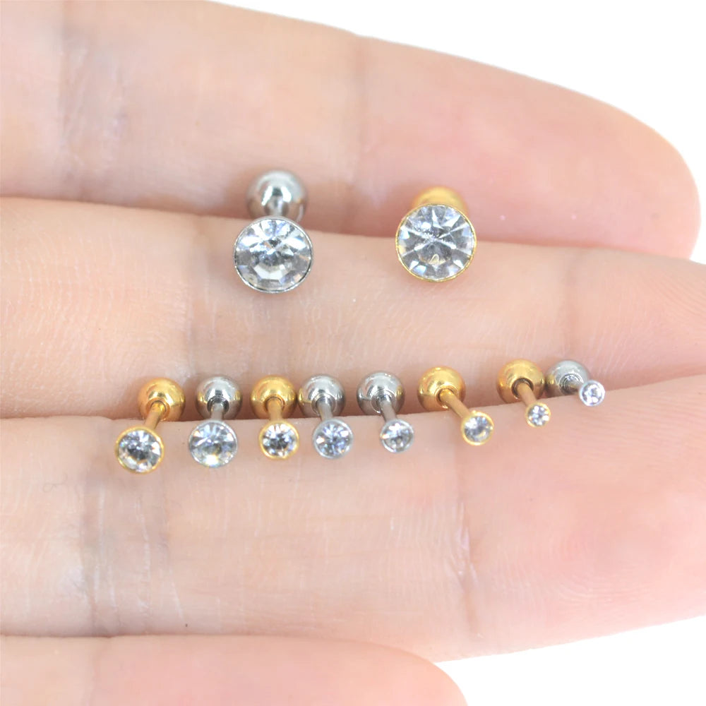 1Pc 20G 0.8mm 1.5-5mm Surgical Steel Ear Piercing Stud Small Nose Ring  Couch Ear Cartilage Ear Helix Body Piercing Jewelry