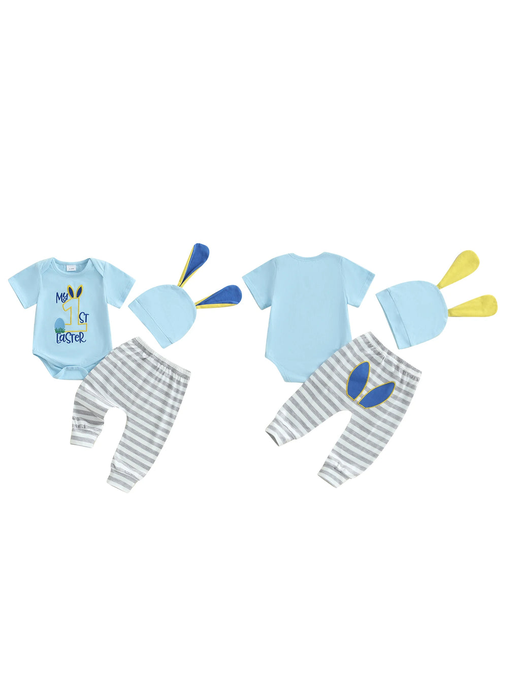 Baby Girl Easter Outfits Floral Print Sleeveless Romper with Ruffle Shorts and Headband 3 Pcs Set for Toddler Girls