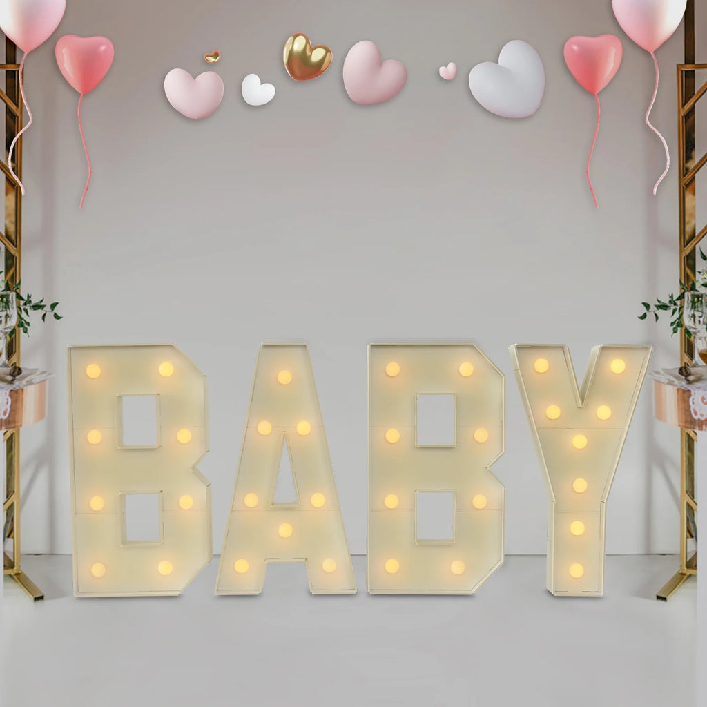 Light Up Letters Party Decoration Led Letter Lights Led Letter Light White For Baby Birthdays, Baby Showers, New Year, Family