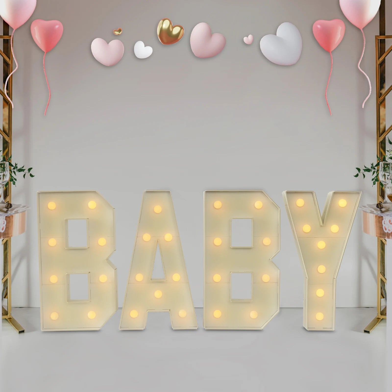 Light Up Letters Party Decoration Led Letter Lights Led Letter Light White For Baby Birthdays, Baby Showers, New Year, Family