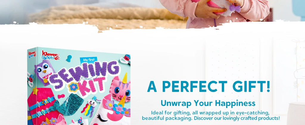 JOYFY 7 Sewing Projects My First Kids Sewing Kit- Easy DIY Arts and Crafts for Girl Birthday Chirstmas Gifts Unicorn and Mermaid