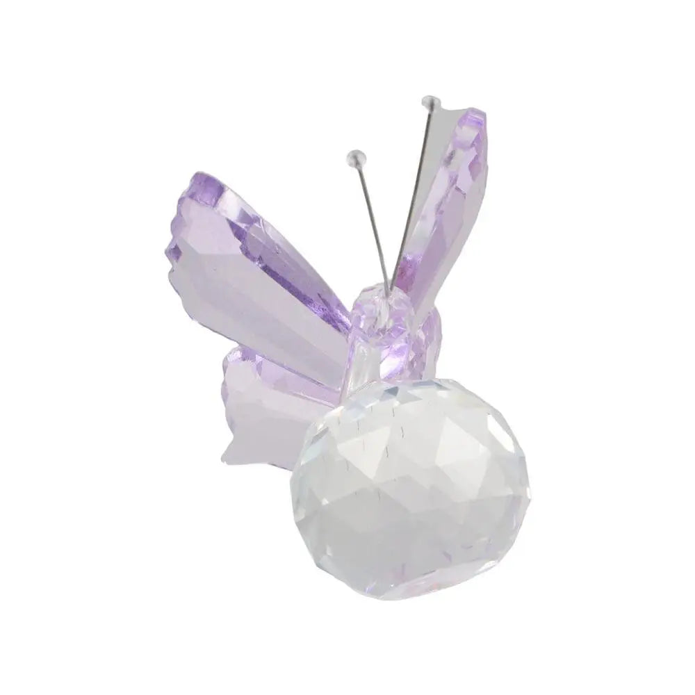 Creative White Crystal Crystal Butterfly Cute Handmade Miniature Figurines Glass Art Vivid Butterfly Ornament Home Decoration