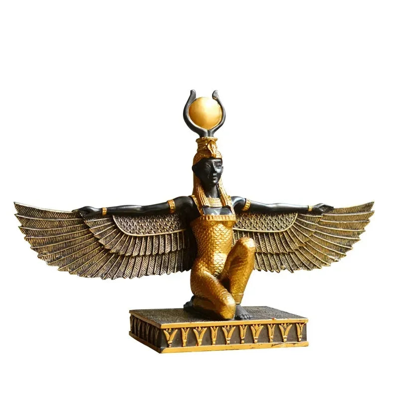 Egyptian Gods and Goddess Isis Statue Study Decoration Egypt Ornament Gift Guardian God of The Earth Home Desktop Decor Souvenir
