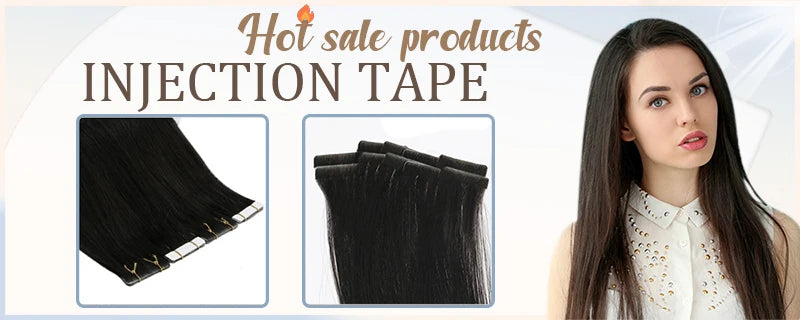 Full Shine Tape In Hair Extensions Human Hair 100% Remy Natural Human Hair Seamless Skin Weft Seamless Color Glue For Women