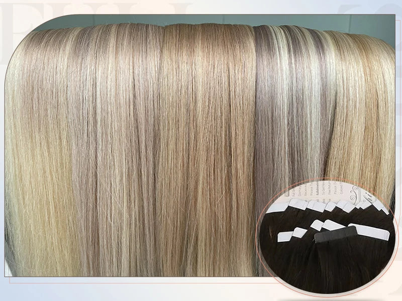 Full Shine Tape In Hair Extensions Human Hair 100% Remy Natural Human Hair Seamless Skin Weft Seamless Color Glue For Women