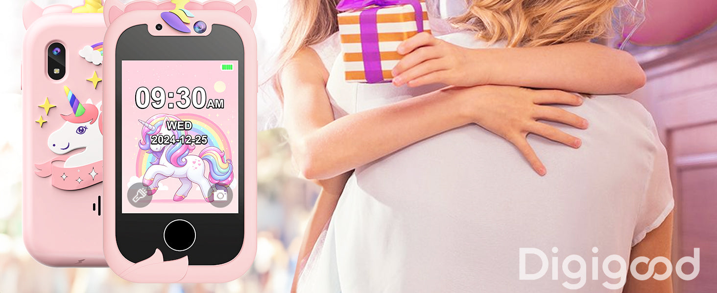 Kids Smart Phone Girls Toy: Christmas Birthday Gifts for Girls Age 3-10 - Working Real Play Cell Phone - Toddler Toy Learning Ph